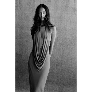 ZARA LIMITED EDITION DRAPED HALTERNECK MAXI DRESS